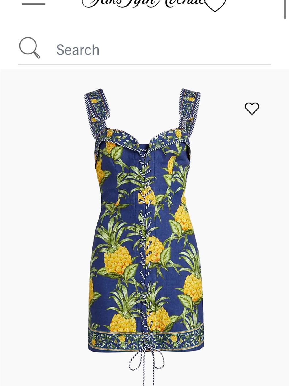 NWT! FARM Rio Pineapple Tie Laced Mini Dress ~ L - Picture 4 of 10